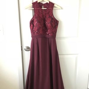 Sleeveless Appliquéd Chiffon Bridesmaid Dress